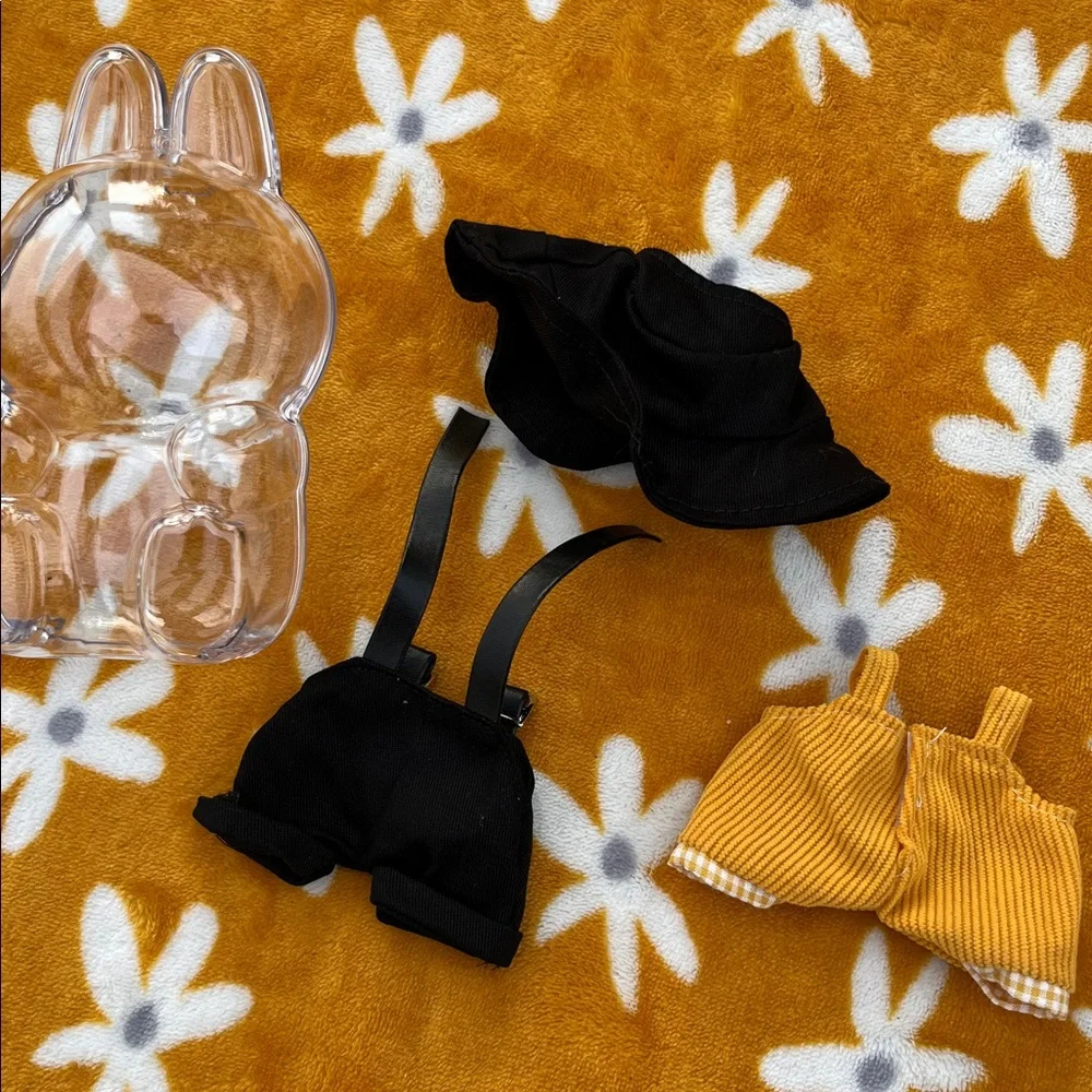 Labubu Clear Case & Outfit Clothing PPADA Set + Overalls NWOT Gifts Accesories